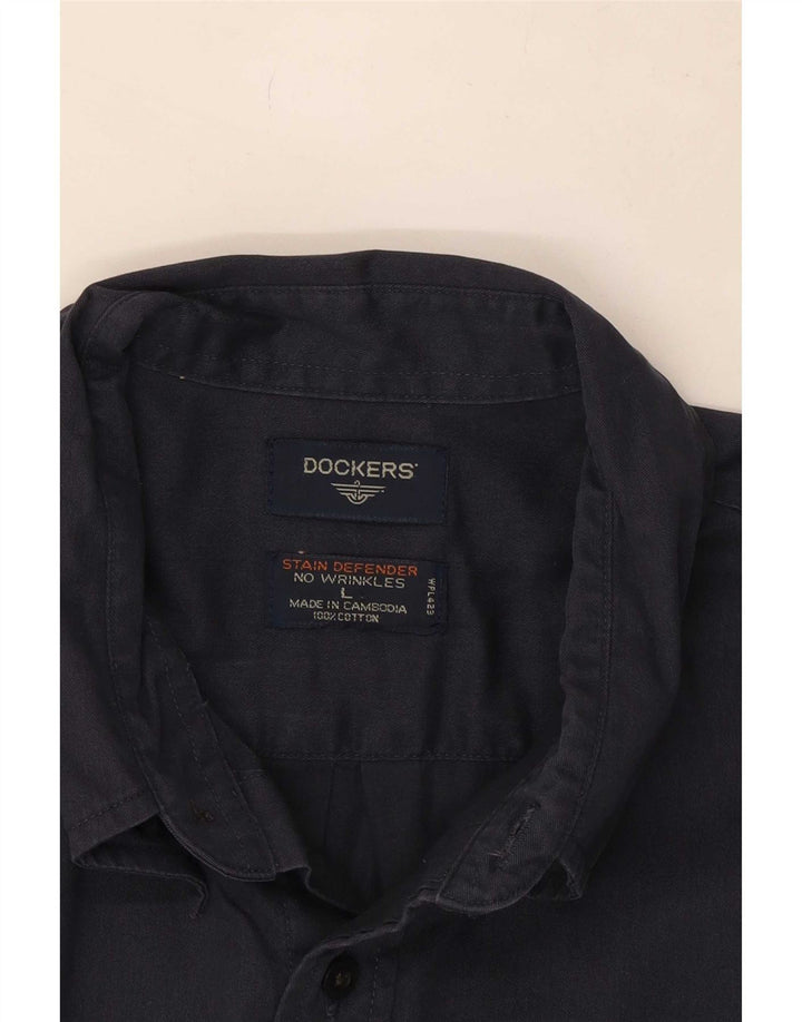 Camisa masculina Dockers grande algodão azul marinho