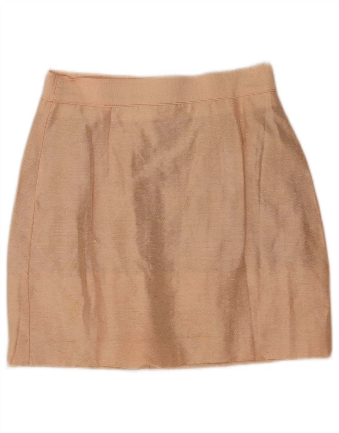 Mini saia feminina vintage de cintura alta IT 42 Médio W24 Bege