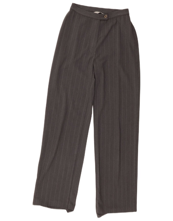 Calça feminina Marks & Spencer Reino Unido 8 pequena W26 L30 listrada cinza