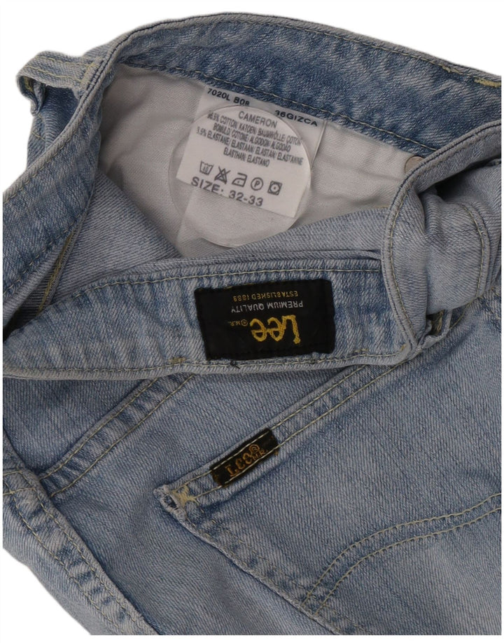 Lee Womens Cameron Straight Jeans W32 L33 Azul Algodão
