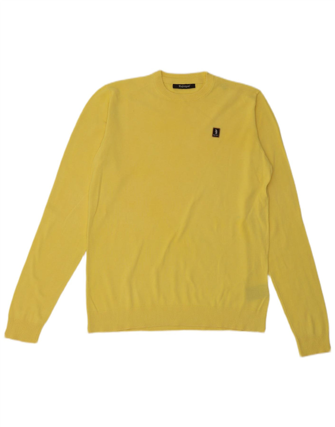 Suéter masculino Refrigue com gola redonda e algodão amarelo médio