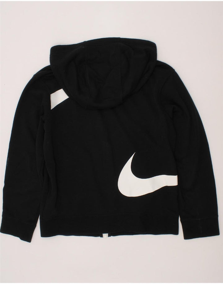 NIKE Boys Graphic Zip Hoodie Sweater 10-11 Years Medium  Black Cotton Vintage Nike and Second-Hand Nike from Messina Hembry 
