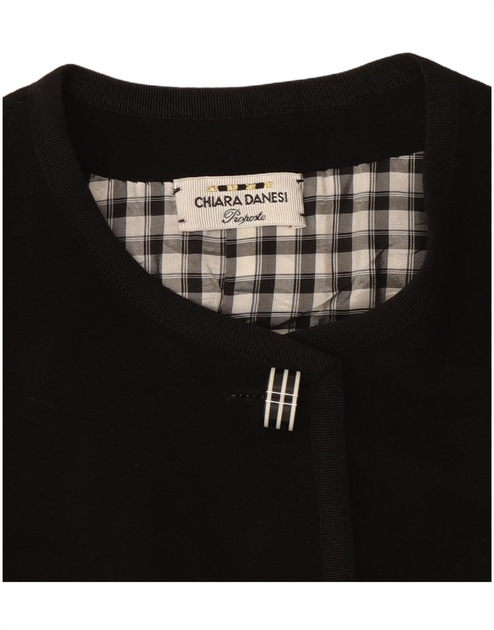 Jaqueta Blazer Vintage Feminina com 5 Botões Reino Unido 12 Médio Preto