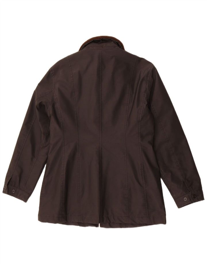 Sobretudo feminino Esprit UK 14 polivinil preto médio