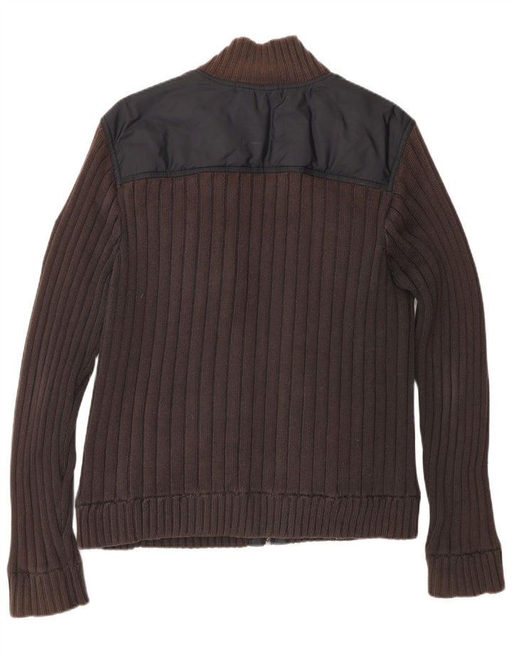 Jaqueta utilitária masculina Calvin Klein Jeans UK 36 pequena marrom colorblock nylon