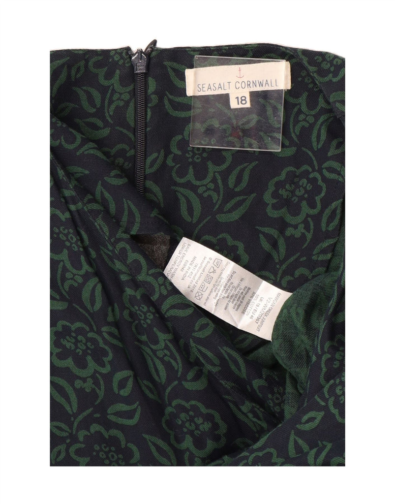 SEASALT CORNWALL Womens Jumpsuit UK 18 XL   Navy Blue Floral Cotton Vintage Seasalt Cornwall and Second-Hand Seasalt Cornwall from Messina Hembry 