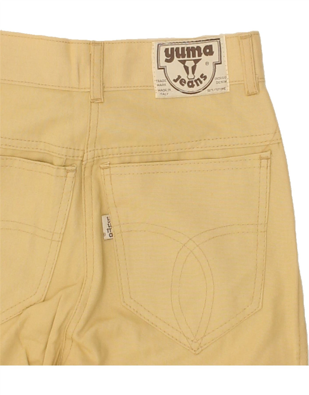 YUMA Womens Straight Casual Trousers  W24 L36 Beige Cotton Vintage Yuma and Second-Hand Yuma from Messina Hembry 