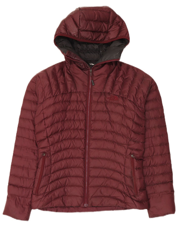 The North Face Womens Hooded Padded Jacket UK 10 Small Burgundy Nylon