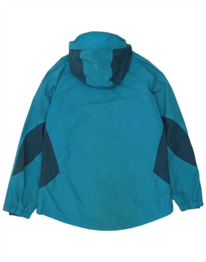 Jaqueta de chuva feminina com capuz Sprayway UK 12 poliamida colorblock azul médio