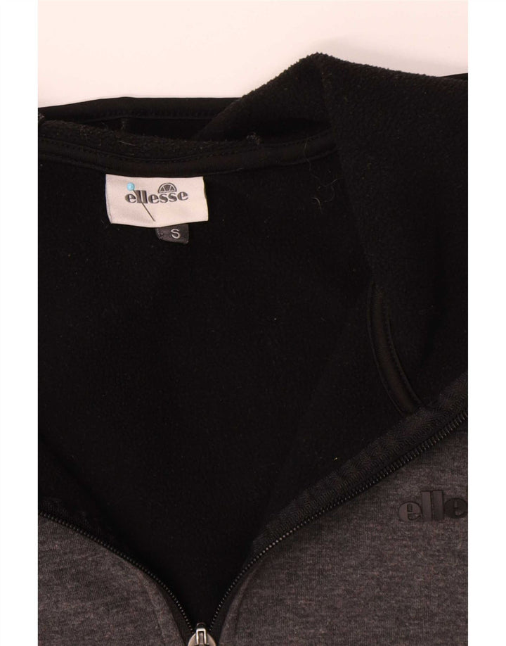 Ellesse Suéter masculino com capuz e zíper pequeno poliéster cinza