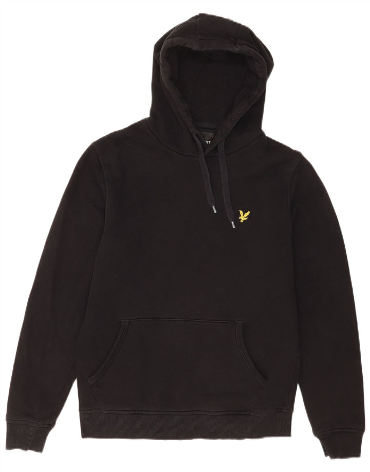 Lyle & Scott moletom com capuz masculino pequeno algodão preto