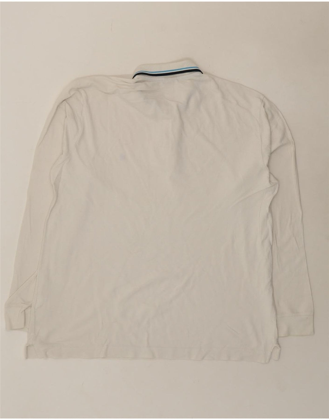 INVICTA Mens Long Sleeve Polo Shirt IT 58 2XL White Cotton Vintage Invicta and Second-Hand Invicta from Messina Hembry 