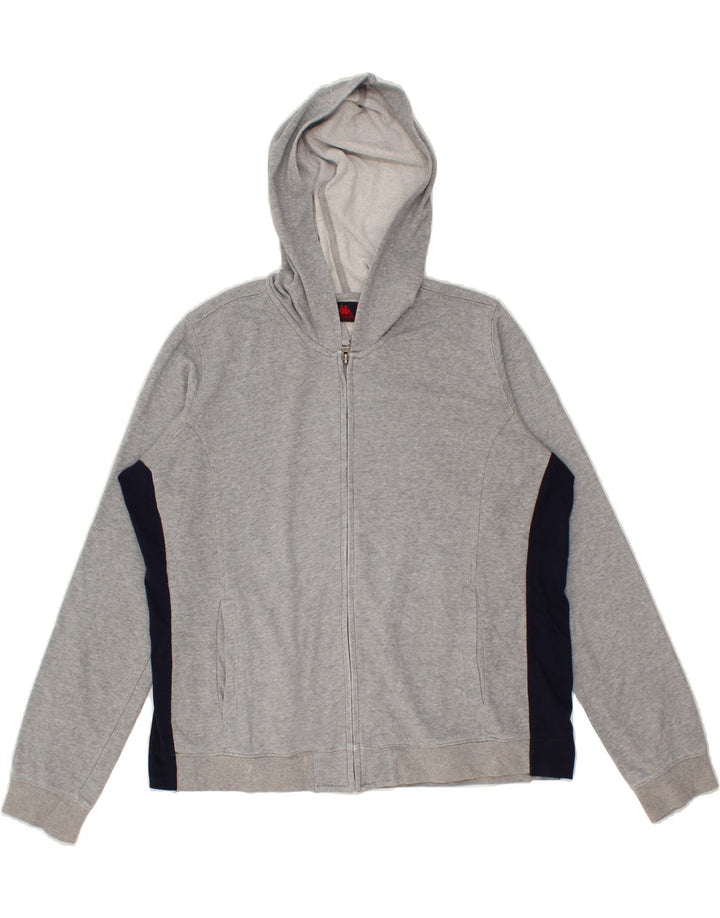 KAPPA Womens Zip Hoodie Sweater UK 18 XL Grey Colourblock Vintage Kappa and Second-Hand Kappa from Messina Hembry 