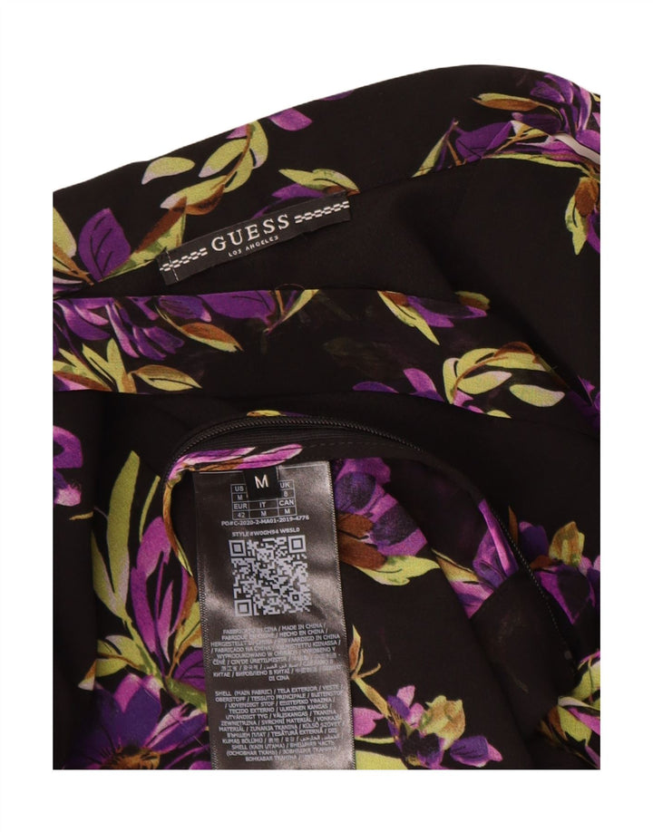 Blusa feminina Guess Batwing UK 8 pequena preta floral poliéster