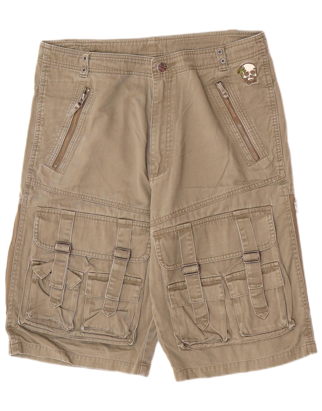 Shorts Cargo Masculino Vintage Grande W34 Algodão Cáqui