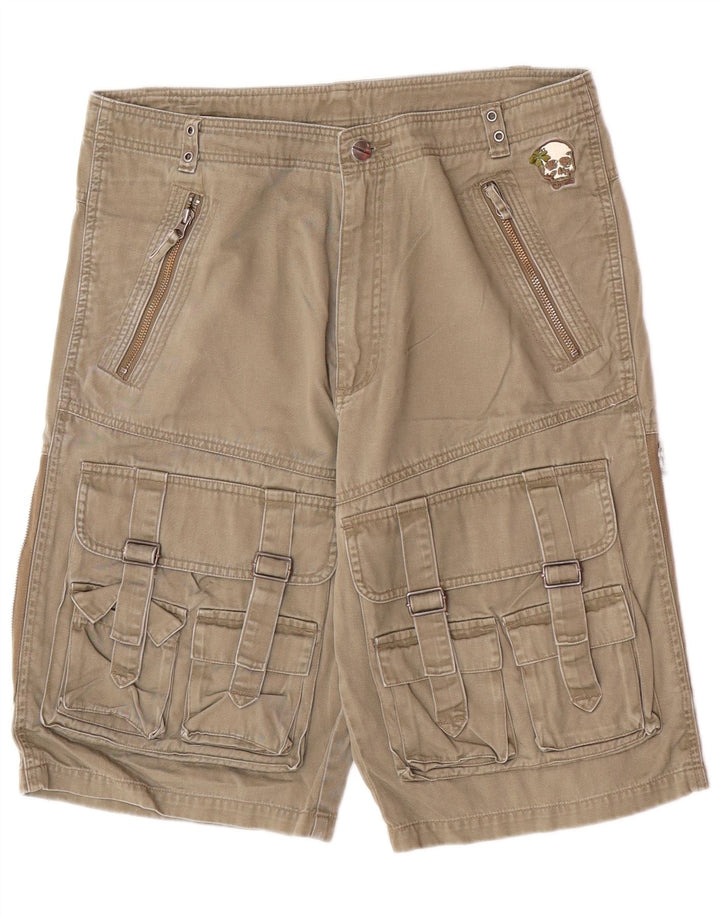 Shorts Cargo Masculino Vintage Grande W34 Algodão Cáqui