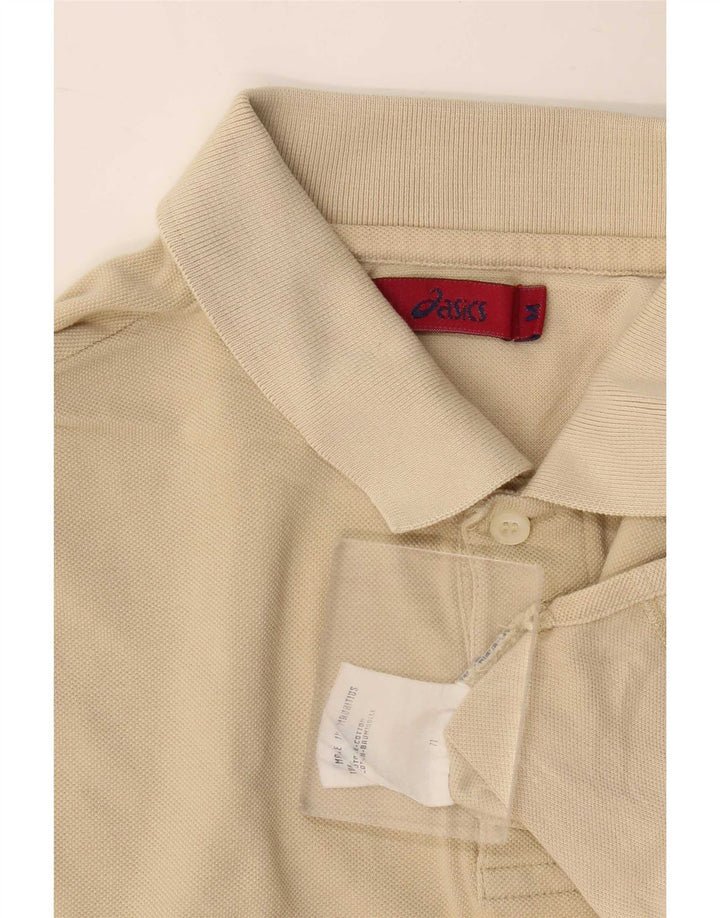 Camisa polo masculina Asics algodão bege médio