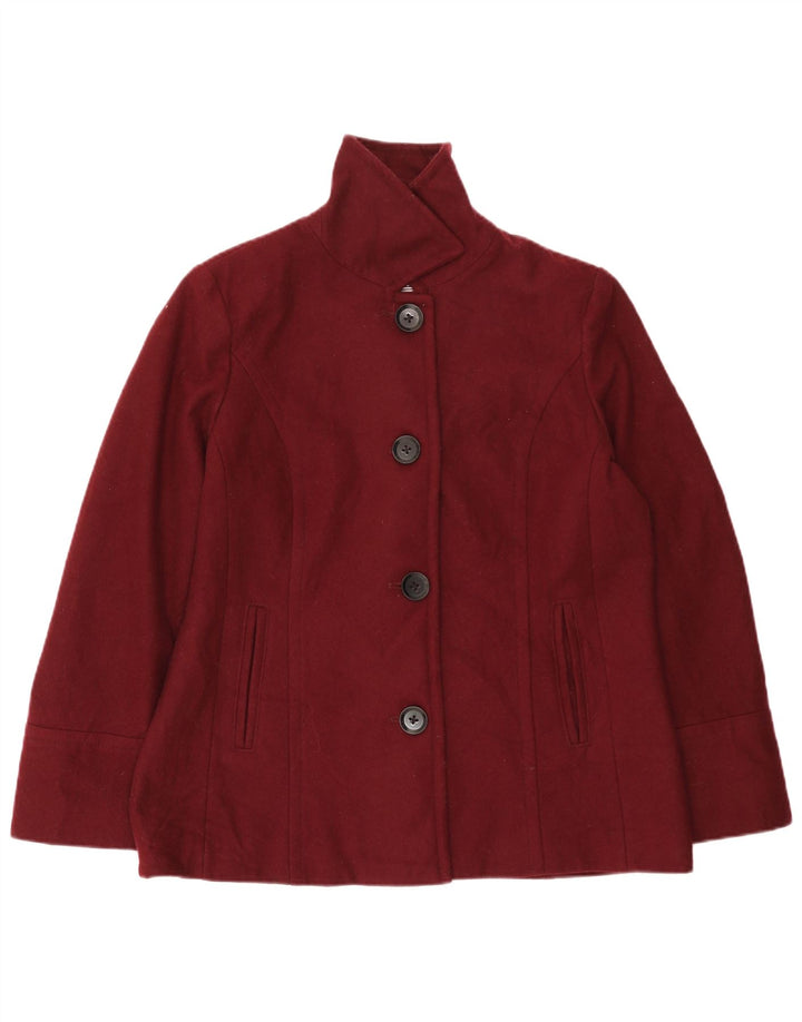 Jaqueta Blazer Feminina Nautica com 4 Botões Reino Unido 16 Grande Lã Borgonha