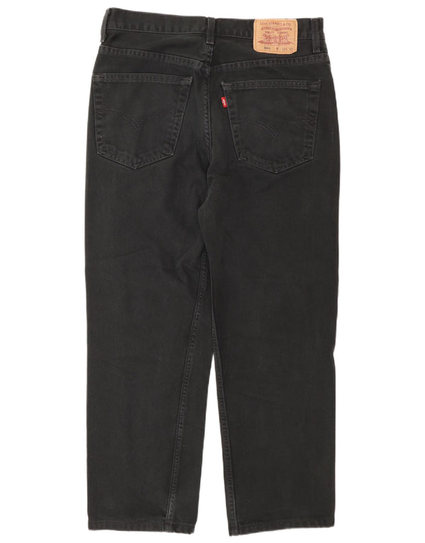 Calça jeans masculina Levi's 504 cortada W33 L26 algodão preto