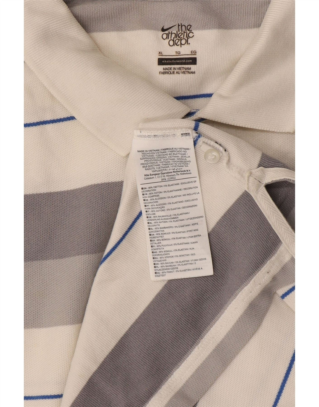 Camisa polo masculina Nike XL cinza listrada de algodão
