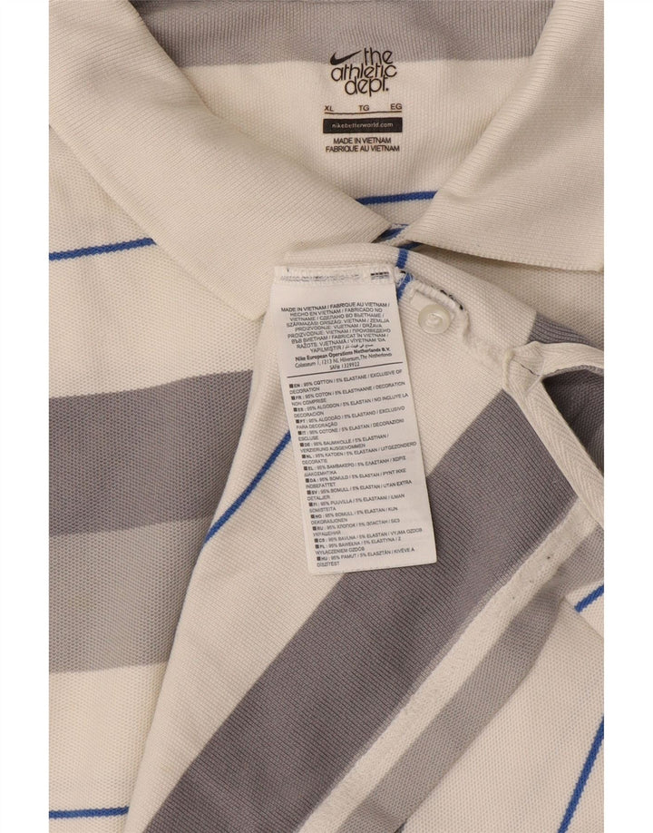 Camisa polo masculina Nike XL cinza listrada de algodão