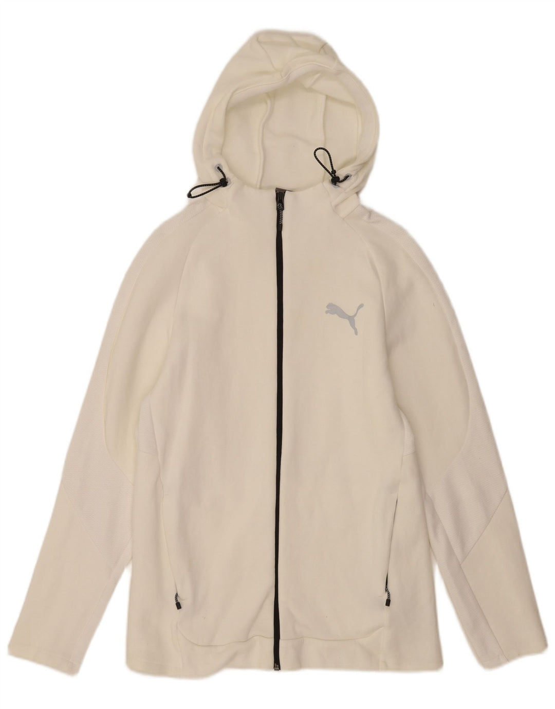 Suéter Puma masculino com capuz e zíper médio algodão branco