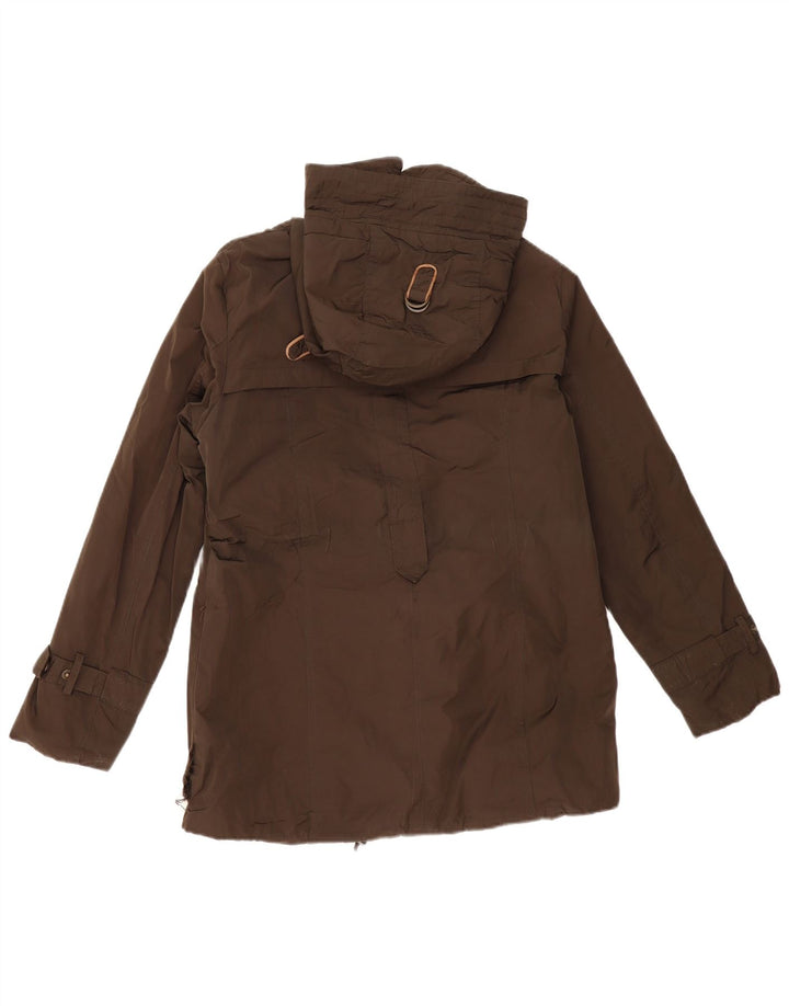Jaqueta corta-vento feminina MASSIMO DUTTI com capuz Reino Unido 14 algodão cáqui médio