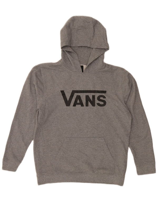 VANS feminino gráfico moletom com capuz UK 18 XL cinza algodão