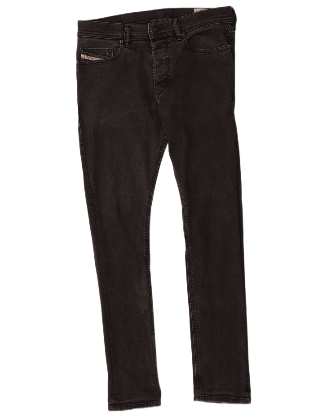 Diesel Mens Carrot Slim Jeans W30 L32 Algodão Preto