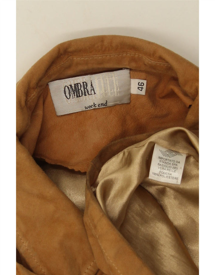 Jaqueta masculina de camurça Ombraluce IT 46 grande couro marrom