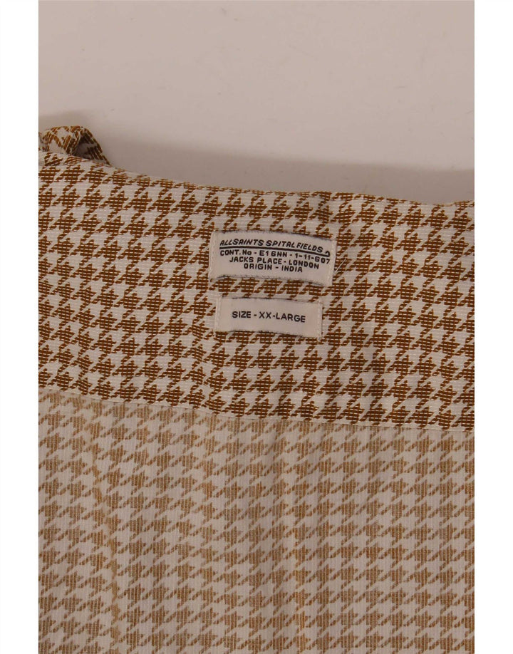 Camisa masculina de flanela All Saints 2XL Bege Houndstooth