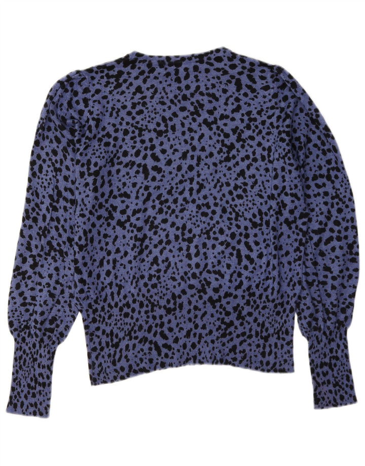 Suéter feminino Marks & Spencer com gola canoa Reino Unido 12 azul médio