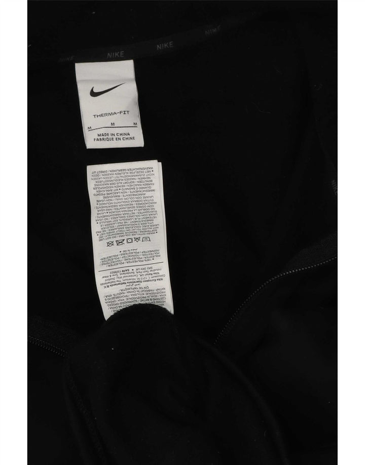 Suéter masculino Nike Therma-Fit Zip com capuz médio preto poliéster