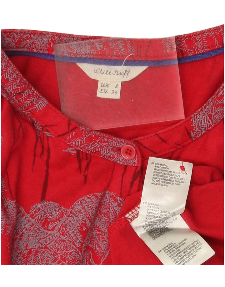 Blusa Camisa Feminina White Stuff Reino Unido 8 Pequena Modal Floral Vermelho