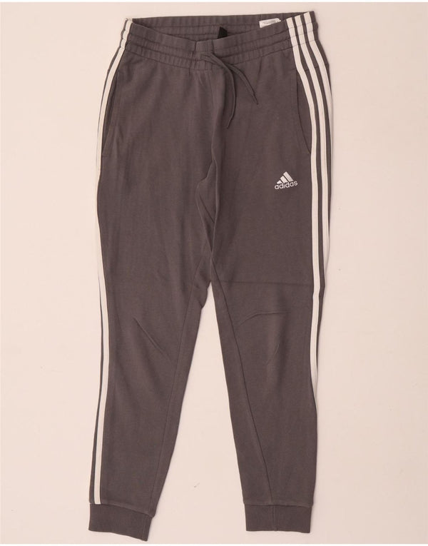 Calças de treino femininas Adidas Joggers UK 8/10 pequeno algodão cinza