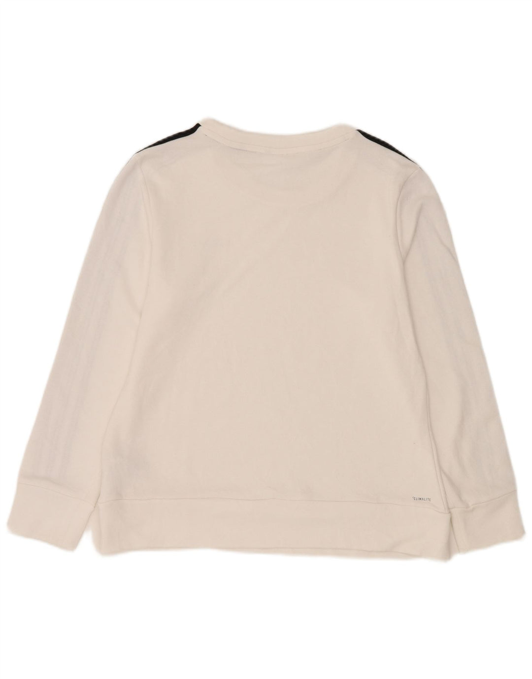 Adidas Womens Climalite Sweatshirt Jumper UK 12/14 Médio Branco Poliéster