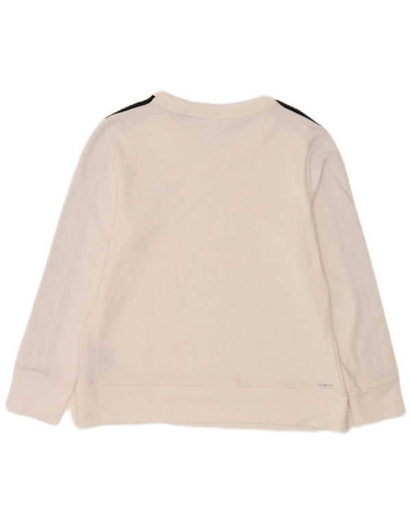 Adidas Womens Climalite Sweatshirt Jumper UK 12/14 Médio Branco Poliéster
