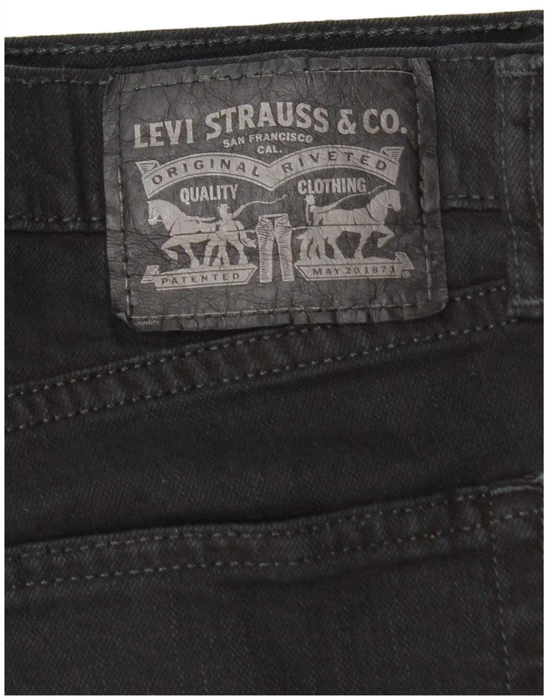 Jeans retos masculinos Levi's W34 L32 algodão preto