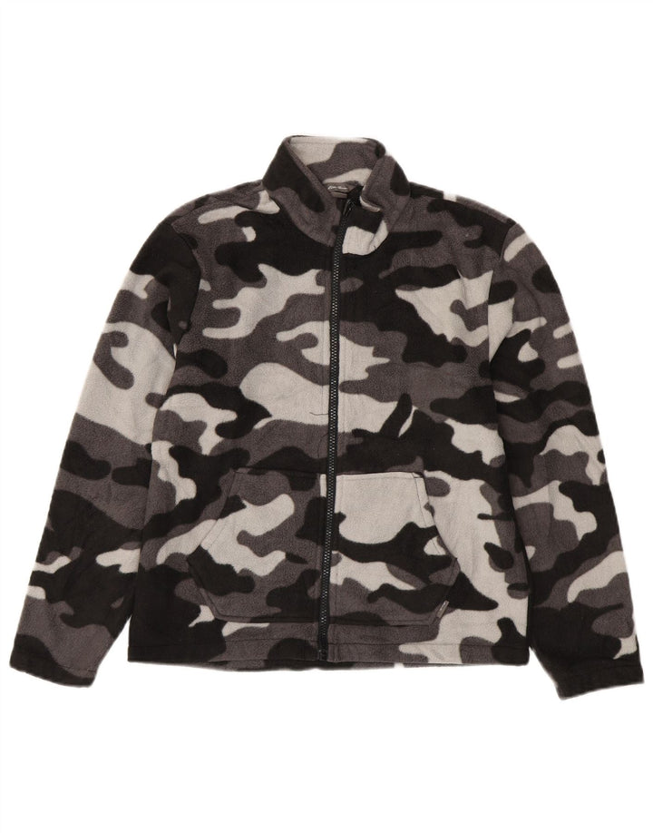 Jaqueta de lã para meninos Eddie Bauer 10-11 anos médio preto camuflado