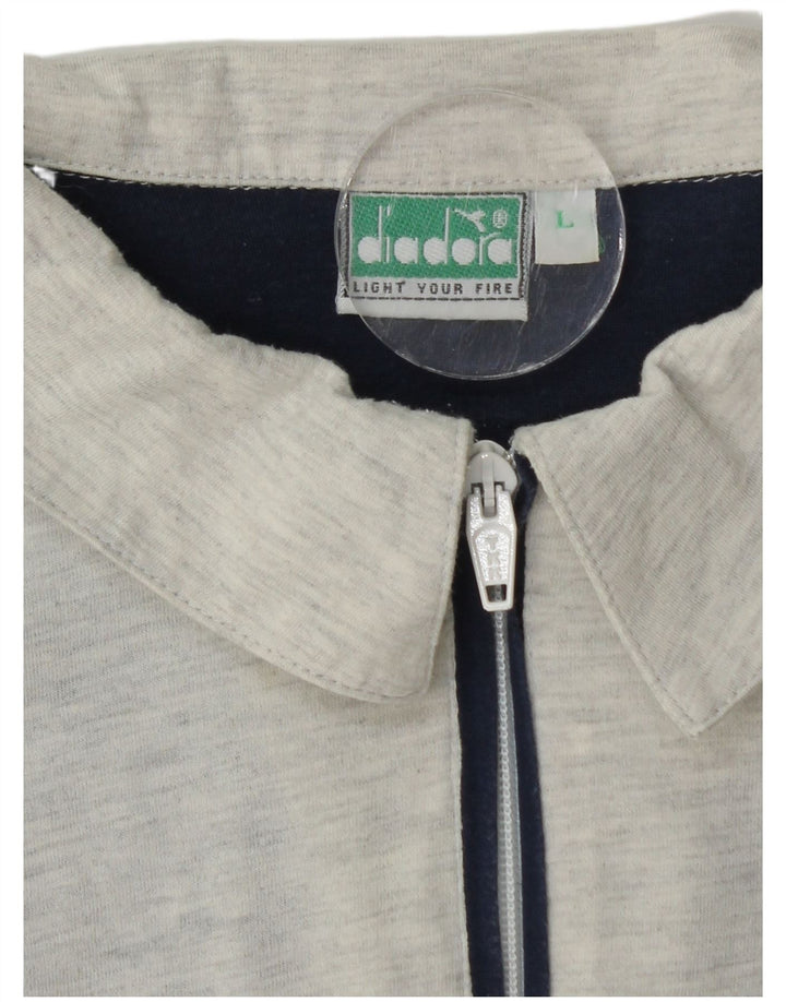 Camisa polo masculina gráfica DIADORA grande algodão colorblock azul marinho