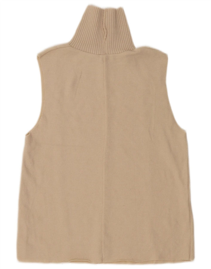 Zara Womens Vest Tank Top UK 14 Médio Bege Poliéster