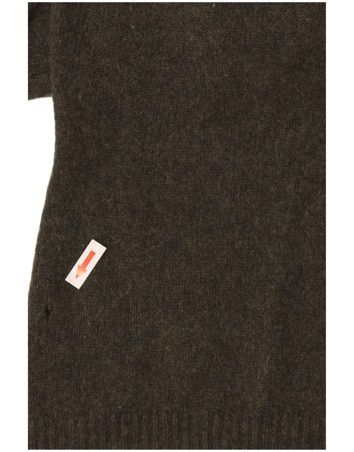 Suéter feminino Massimo Dutti com gola redonda Reino Unido 14 grande lã verde