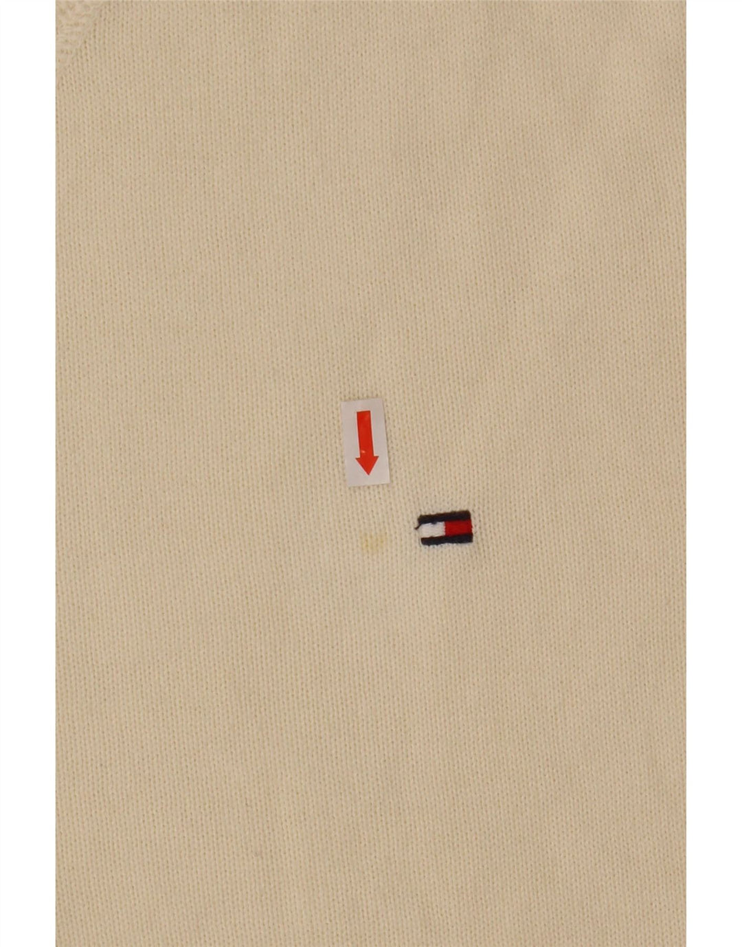 Suéter masculino Tommy Hilfiger com gola redonda e algodão bege médio