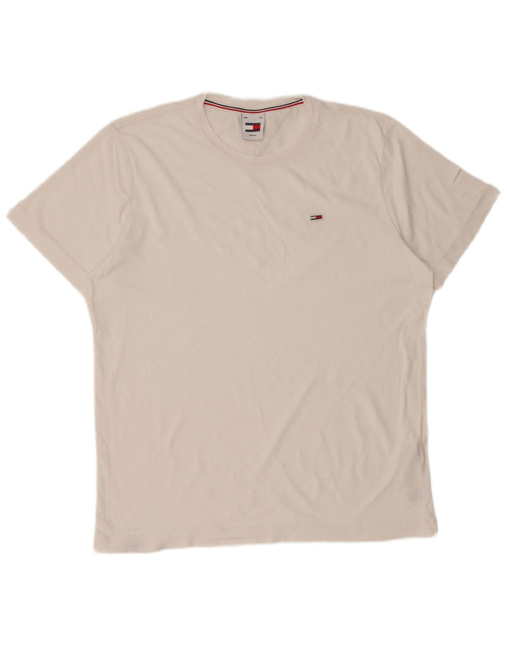 Camiseta masculina Tommy Hilfiger Top médio algodão branco