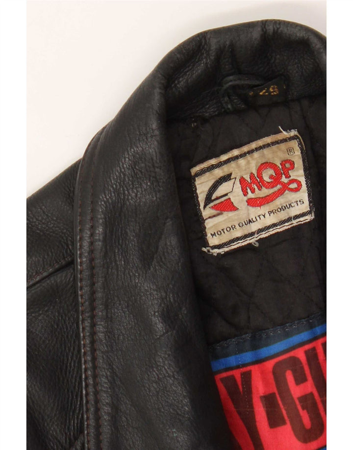 Jaqueta masculina de couro para motociclista MQP IT 52 XL preta