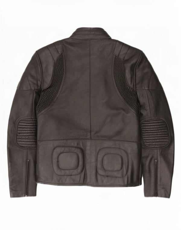Jaqueta masculina vintage de couro Racer UK 36 pequena preta