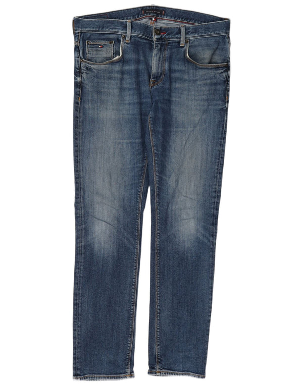 Tommy Hilfiger Masculino Slim Jeans W36 L30 Azul Algodão