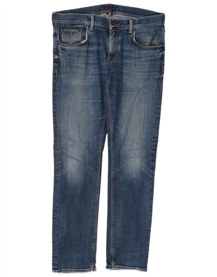 Tommy Hilfiger Masculino Slim Jeans W36 L30 Azul Algodão