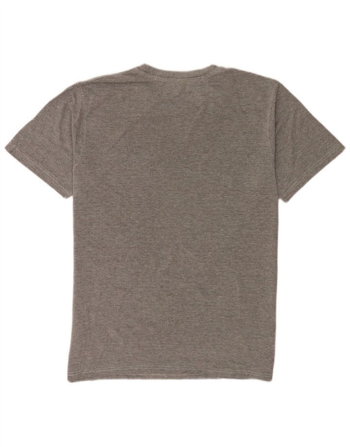 Camiseta masculina gráfica Mountain Warehouse algodão manchado cinza médio