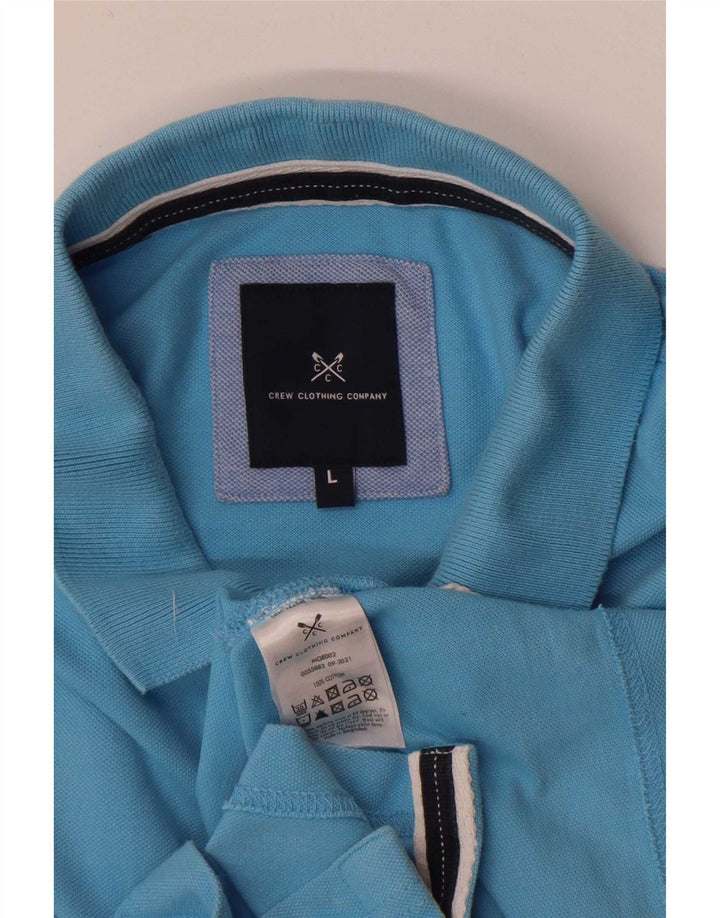 Camisa polo masculina Crew Clothing grande algodão azul